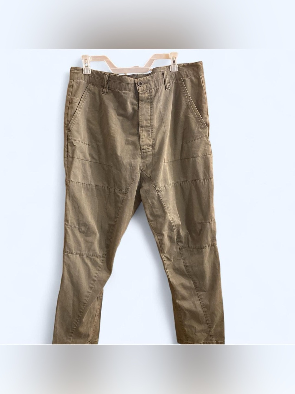 Allsaints men’s green cargo drop crotch baggy pants size 34